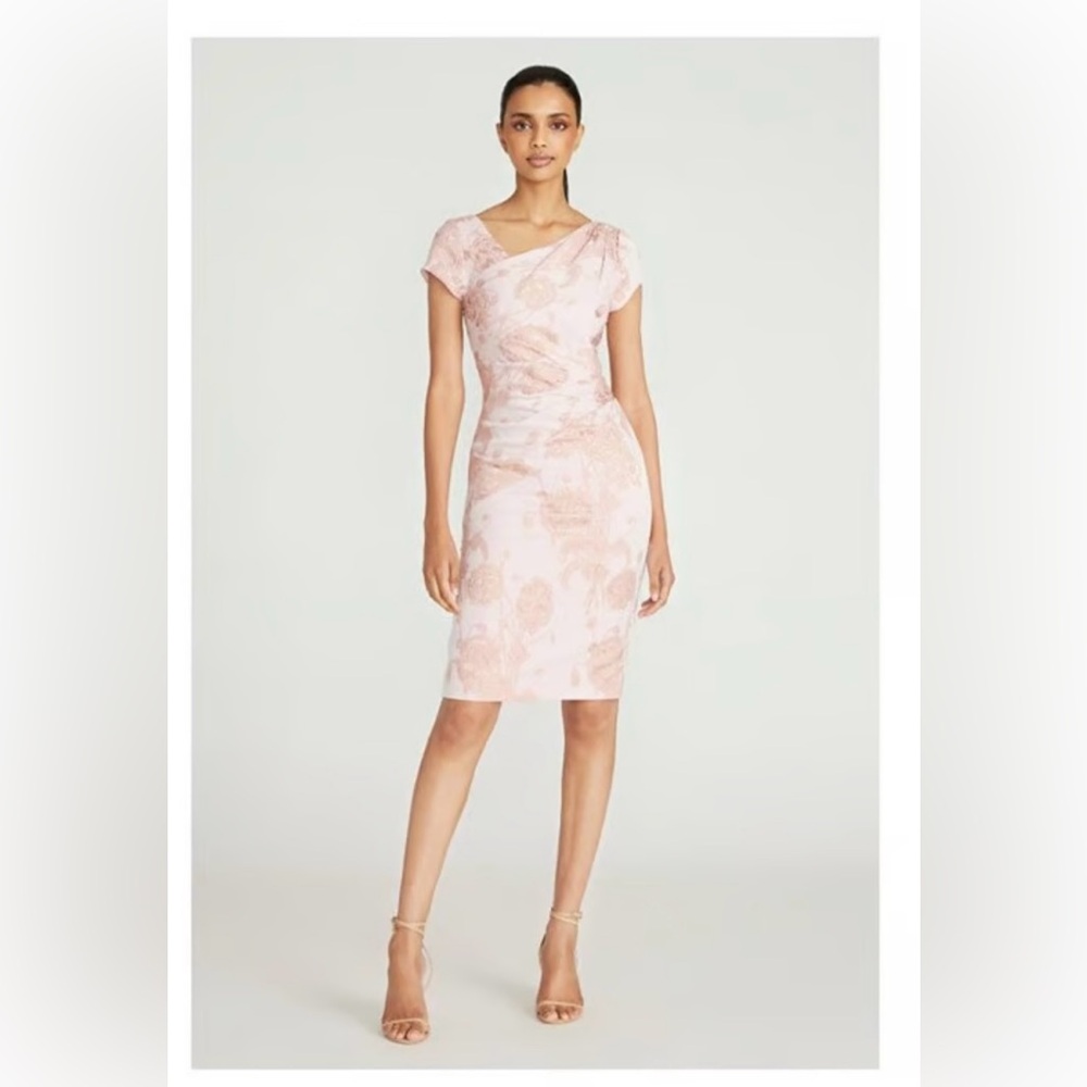 Theia Shoji Blush Asymmetrical Dress
